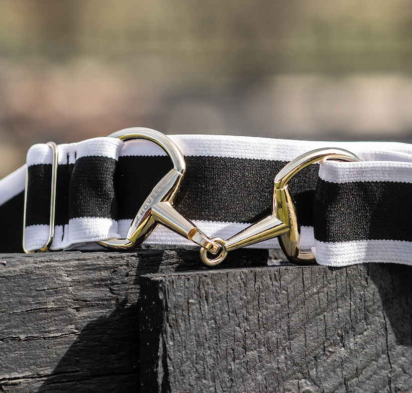 The Novella Black + White Stripe Snaffle Belt – Novella  display picture 2