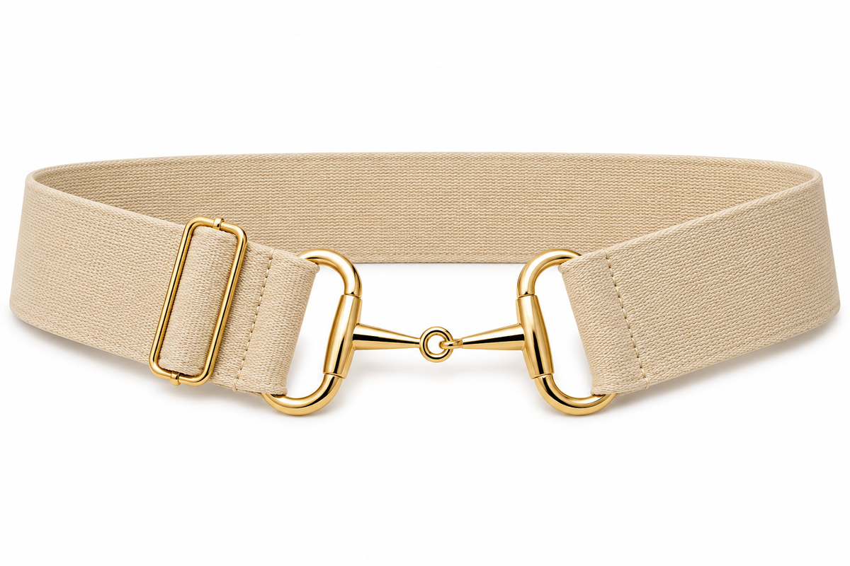 The Novella Beige Snaffle Belt (1.5 inches)