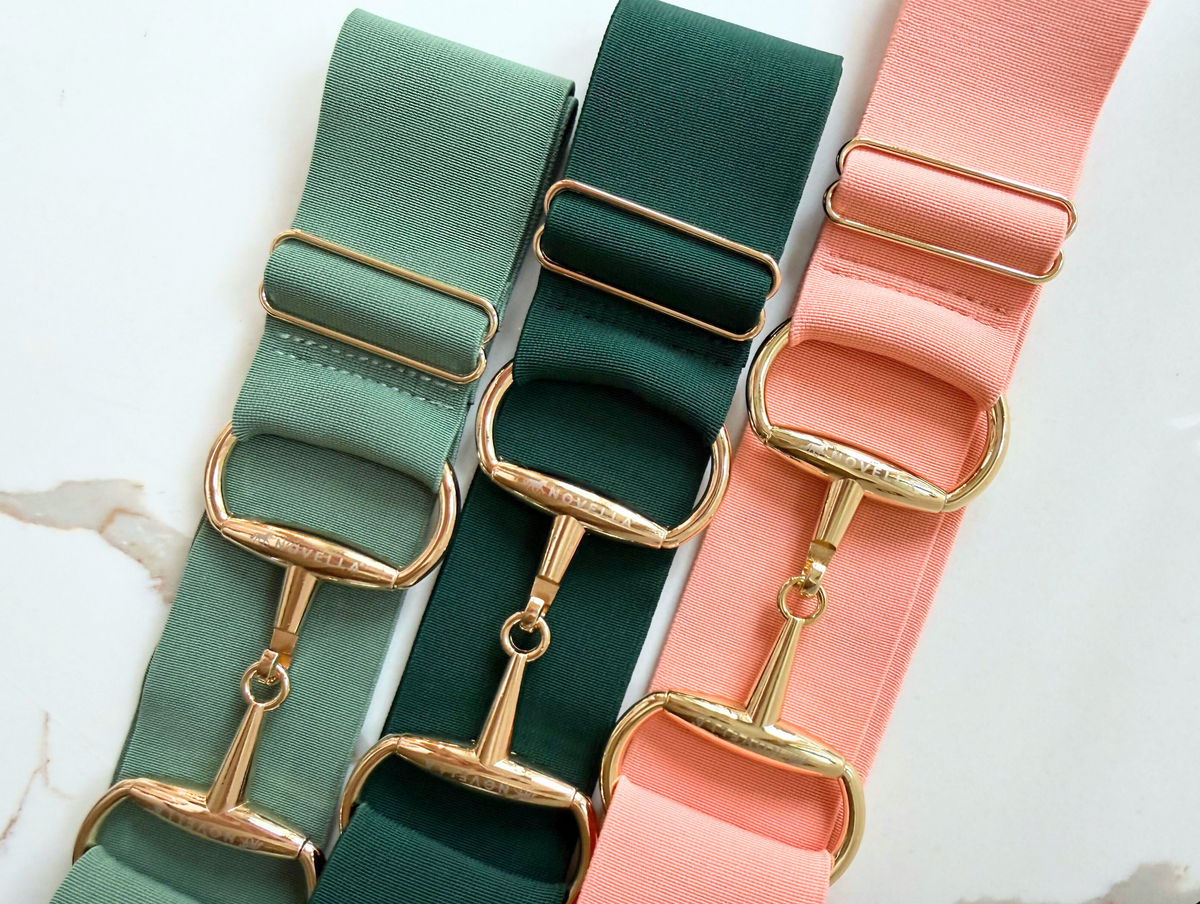 The Novella Snaffle Belts (Sage, Pine & Peachy)